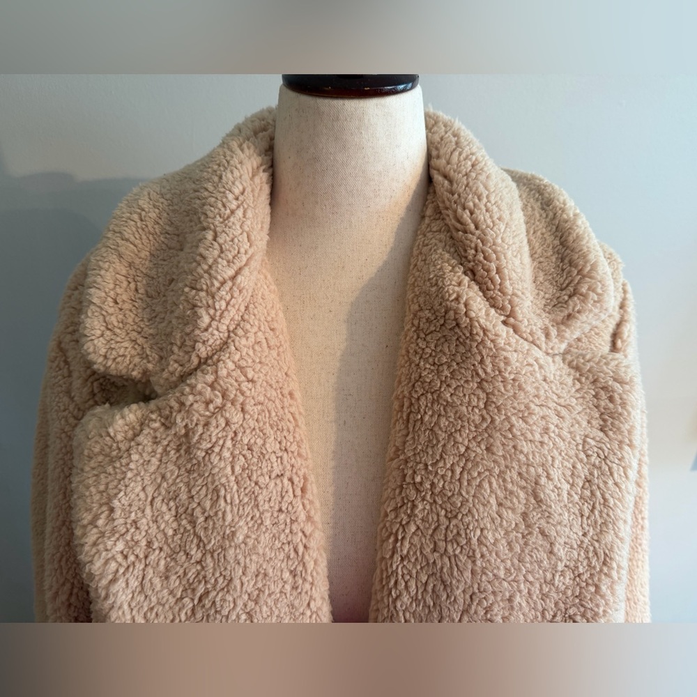 NWT Torrid Tan Long Sherpa Coat - Torrid Size 3 (22-24 or 3X) - Picture 6 of 16